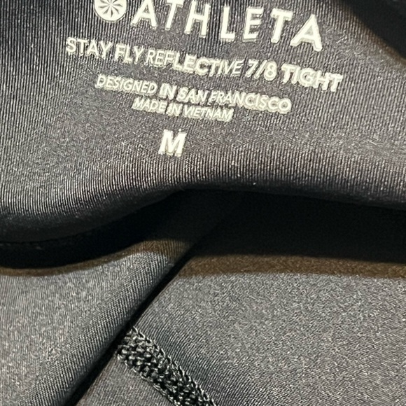 Athleta Stay Fly Reflective 7/8 Tights M Black High-Performance Workout Leggings - Picture 13 of 13